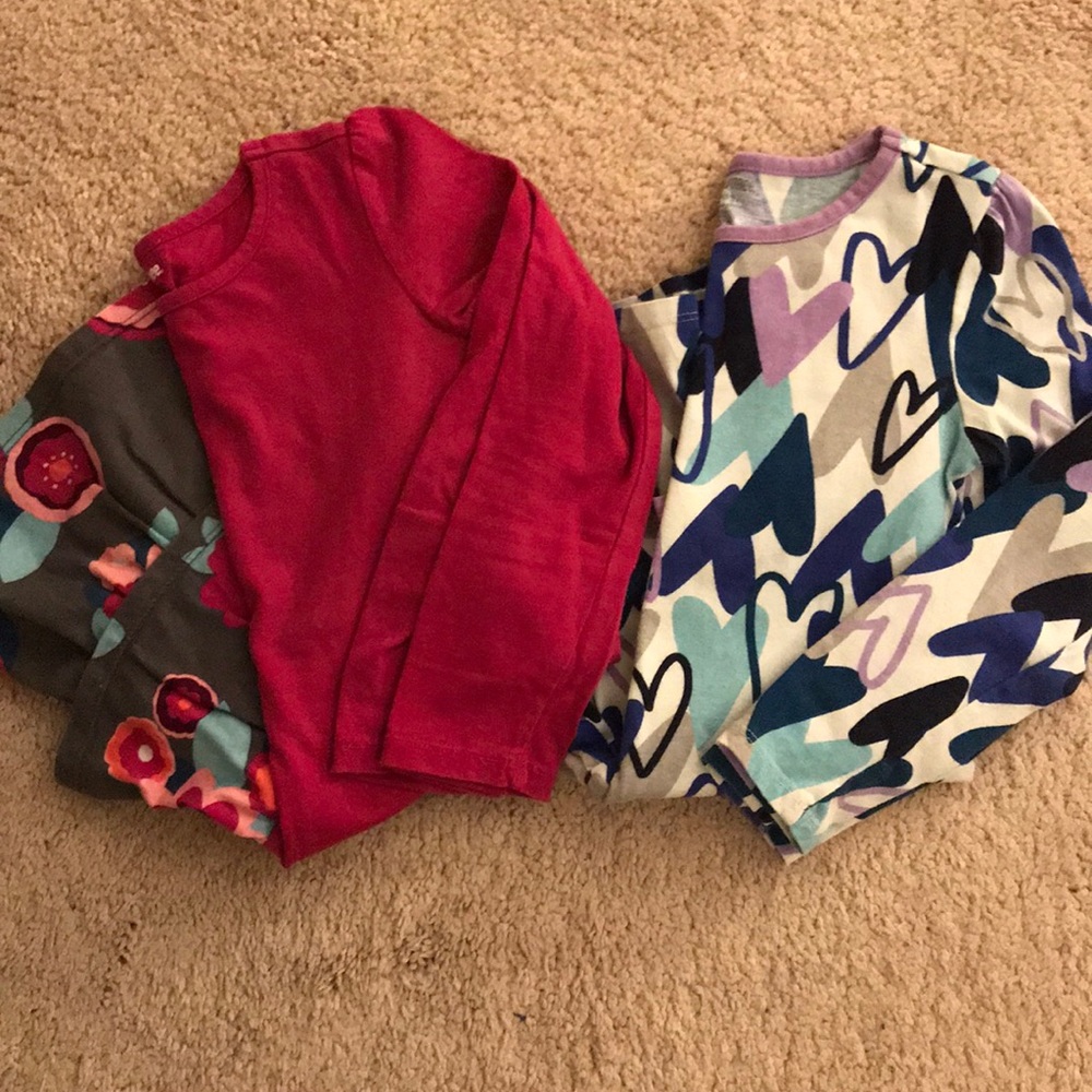 Lot of 2 girls double ruffled long sleeve dresses